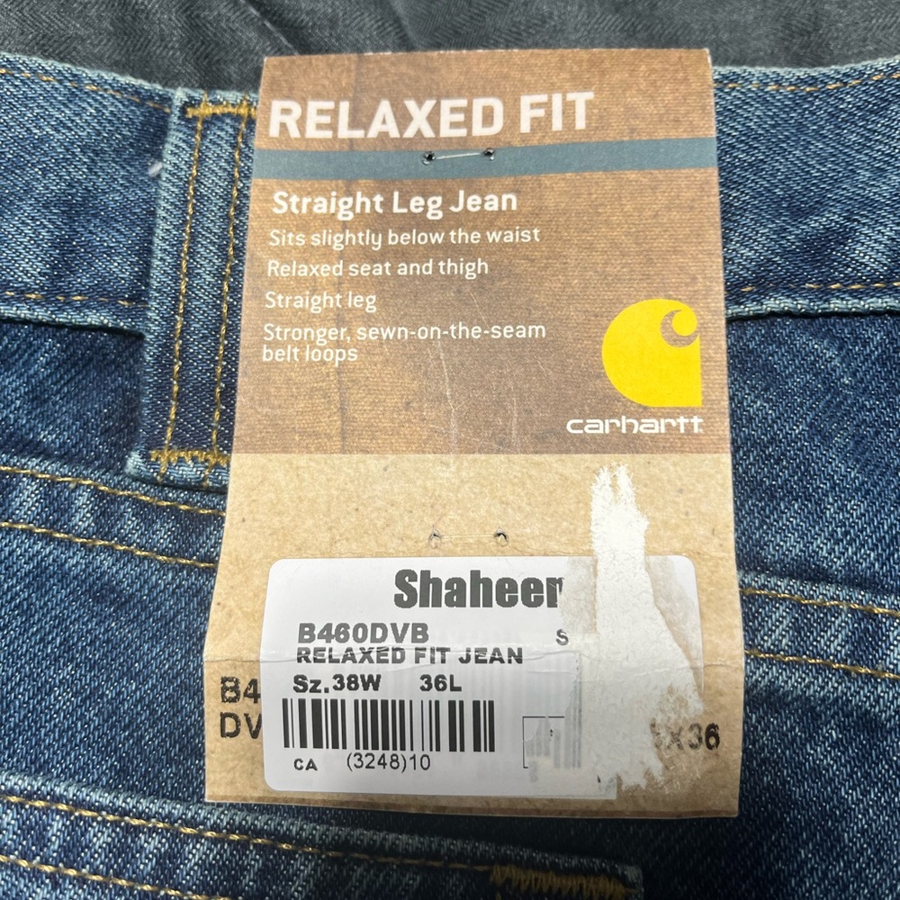 NWT Mens Carhartt Relaxed Fit jeans 38x36